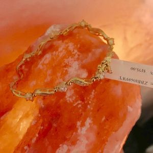 Gold Bracelet w/ Crystals